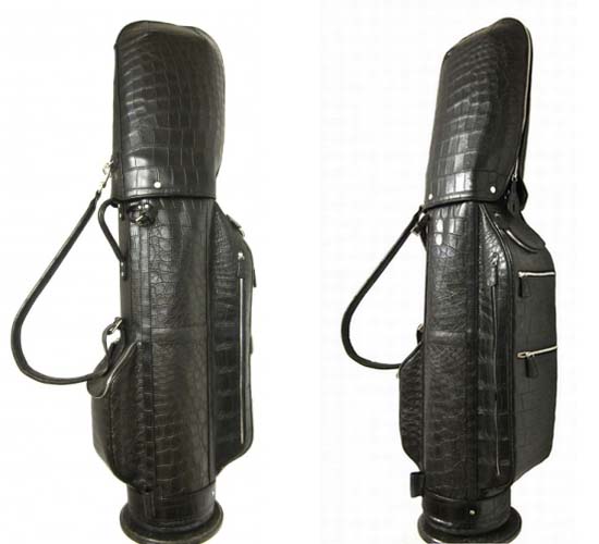 Treccani Milano's luxury golf bag in alligator leather