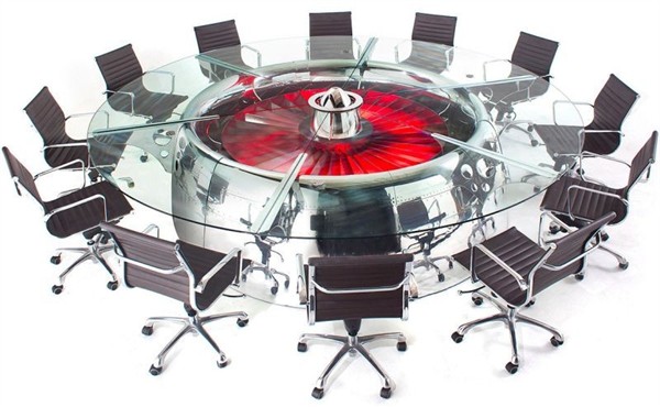 MotoArt's Conference Table, Made From a Boeing 747's Engine