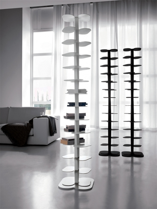 DNA-Inspired Bookcase, In White and Black