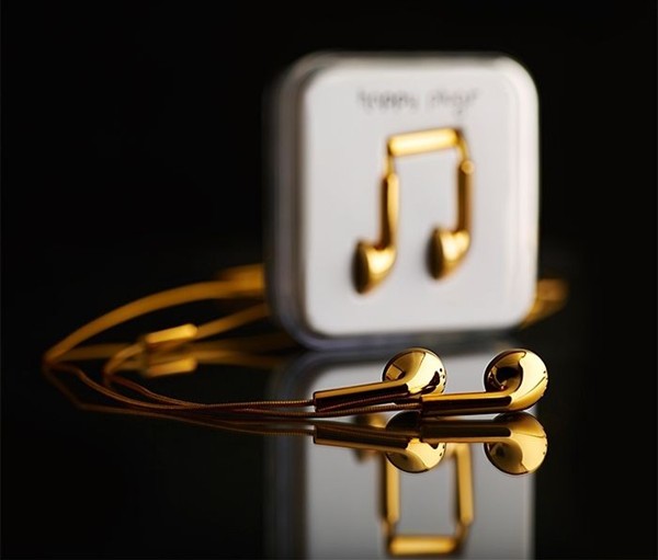 Happy Plugs Are 18-Karat Gold Earphones, Close-up