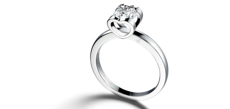 Chopard Engagement Rings, Platinum with a Solitary Diamond