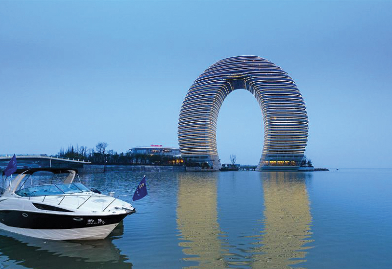 Luxurious Sheraton Huzhou Hot Spring Resort in China, Unique Architecture 