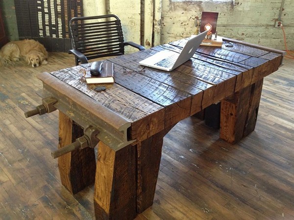 Timbertop Desk by Rail Yard Studios