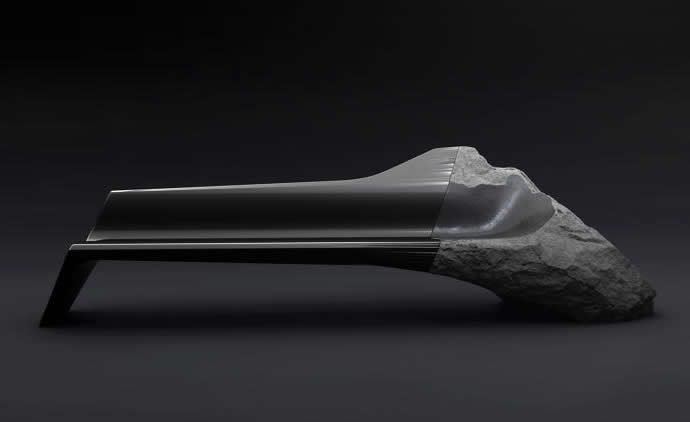 Sofa Made From 11,000-Year Old Lava and Carbon Fiber, Wide