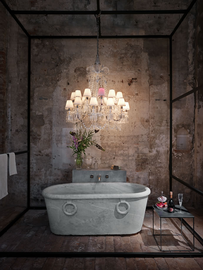 Philippe Starck-Designed $360k Chandelier, Bathroom 