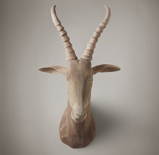 Hand-Carved Game Trophies From Restoration Hardware, Ram