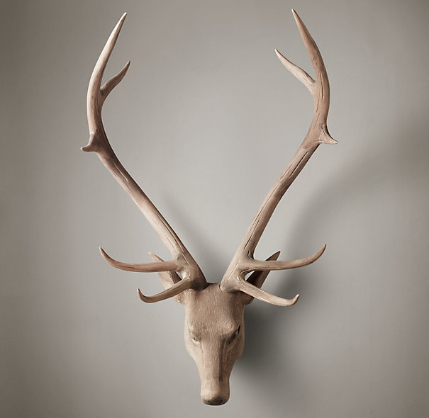 Hand-Carved Game Trophies From Restoration Hardware, Noble Stag