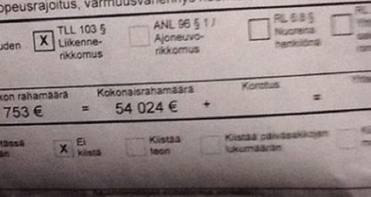 $60k Speeding Ticket for Finnish Man Going 14 MPH Over Speed Limit
