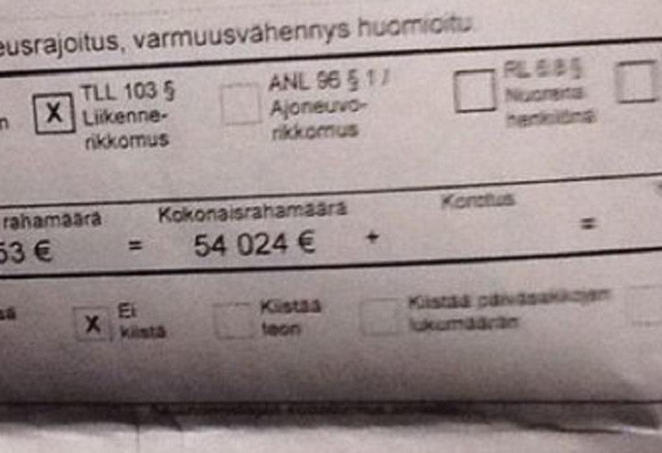$60k Speeding Ticket for Finnish Man Going 14 MPH Over Speed Limit