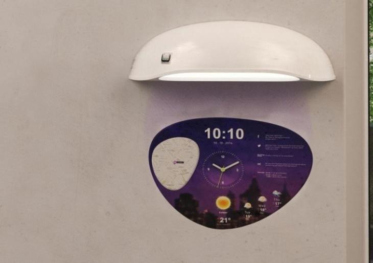 This Wall-Projecting Clock Can Display Weather, Tweets, Family’s Location on a Map, and More