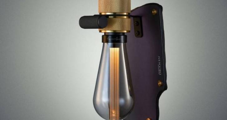 Designer Light Bulbs With Calf Leather Shades by Buster and Punch