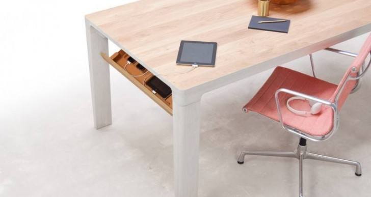 Shift Table Stows Away Cables and Charging Gadgets