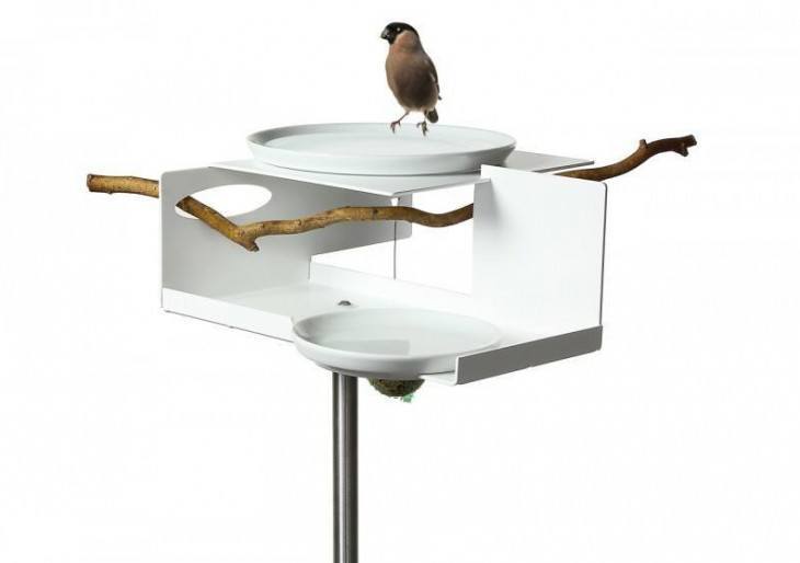 Bauhaus-Inspired Birdhouses and Bird Baths