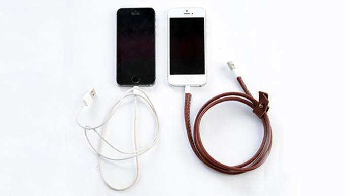 A Handmade Leather Charging Cable for Your iPhone