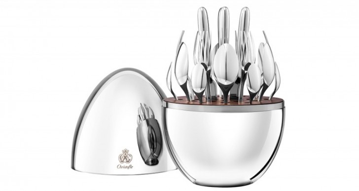 Christofle’s Flatware Set Comes in an Egg-Shaped Capsule