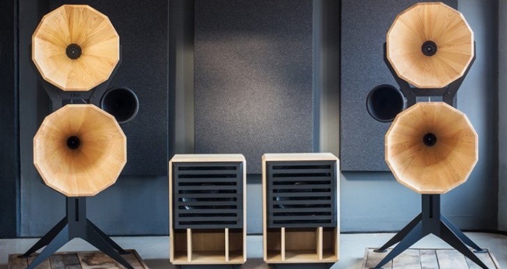 OMA’s $280k Imperia Speakers Feature Conical Horns Made of Wood