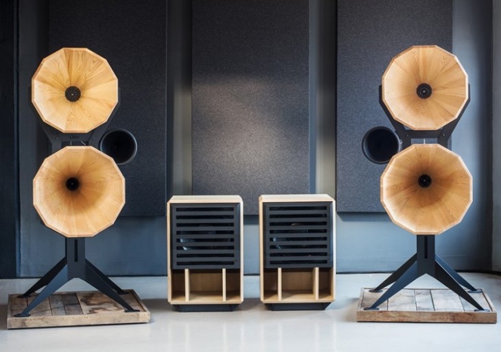 OMA’s $280k Imperia Speakers Feature Conical Horns Made of Wood