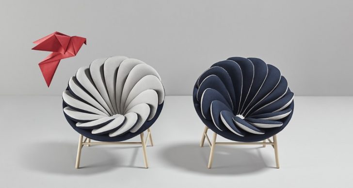 14 Overlapping Pillows Give Missana’s Quetzal Armchair Its Spiral Design