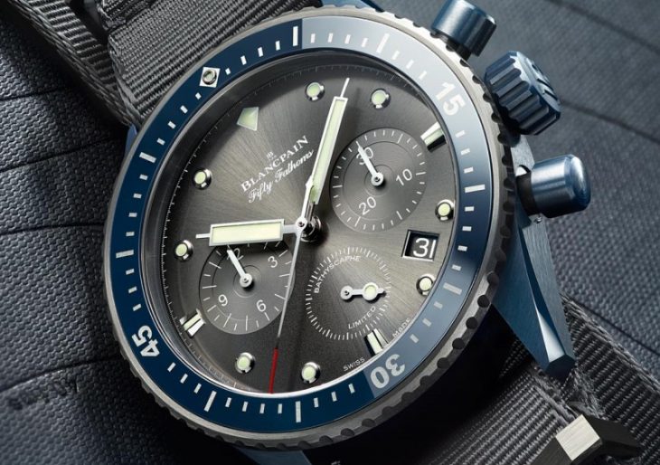 Blancpain’s Fifty Fathoms Bathyscaphe Flyback Chronograph Gets a Blue Ceramic Case and an Ocean Commitment