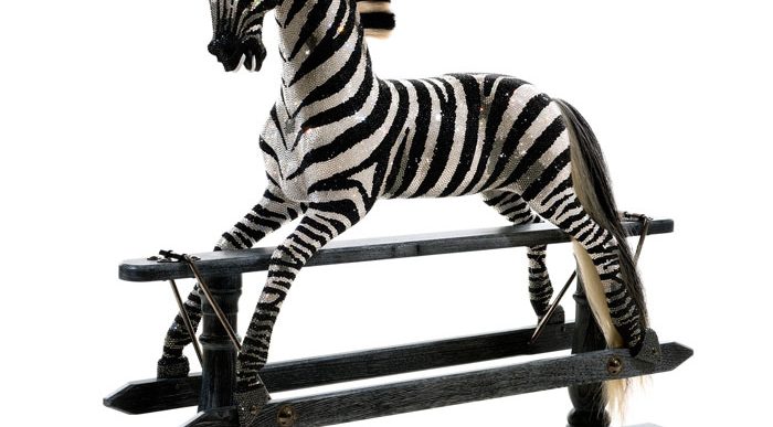 Swarovski-Dressed Fernandes and Stevenson Zebra is Exotic, $120K Rocking Horse