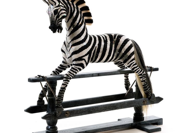 Swarovski-Dressed Fernandes and Stevenson Zebra is Exotic, $120K Rocking Horse