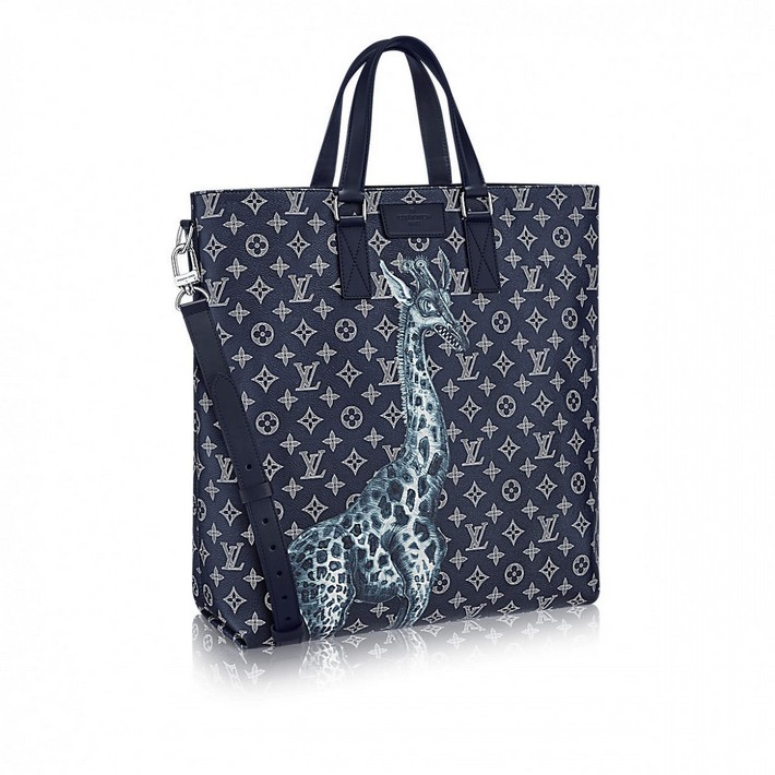tas satchel Louis Vuitton Chapman Brothers Giraffe Navy Blue