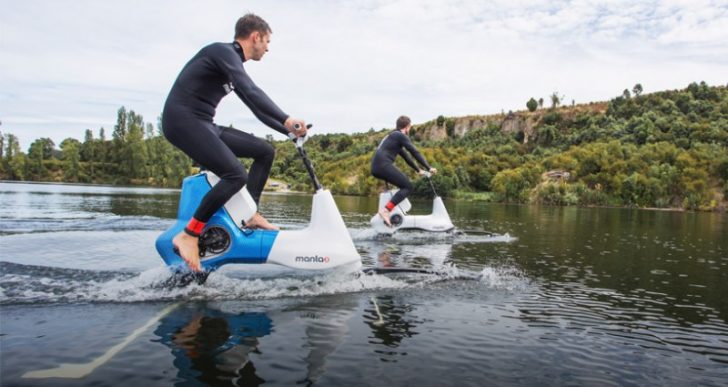 The Manta5 Hydrofoil E-Bike Lets You Cycle on Water