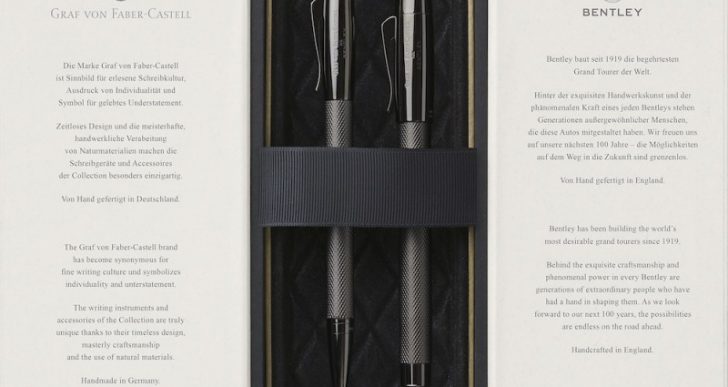 Bentley Teams Up With Graf von Faber-Castell for Limited Writing Instruments