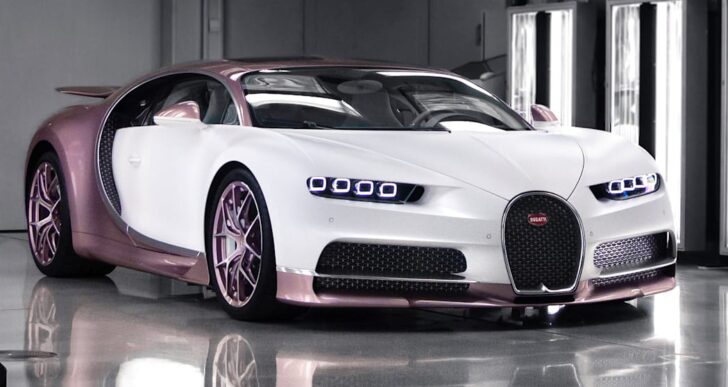 Man Gifts His Wife a White and Pink Bugatti Chiron Sport for Valentine’s Day