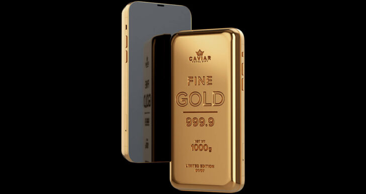 Caviar’s $159K iPhone 12 ‘Goldphone’ Is Embedded Into One-Kilogram Gold Bar