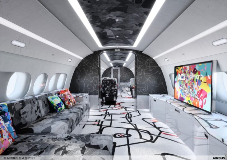 Airbus Taps Artist Cyril Kongo for Colorful Rendition of TwoTwenty Cabin