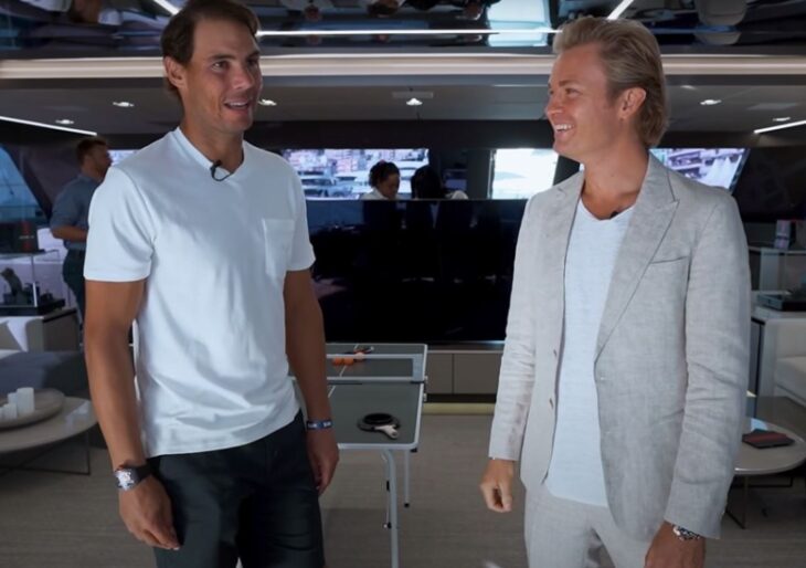 Rafael Nadal Gives Nico Rosberg a Tour of His New Yacht